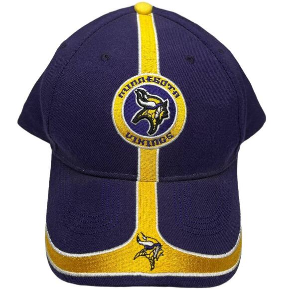 Vintage purple gold stripe NFL Game Day Minnesota Vikings Hat - Picture 1 of 4